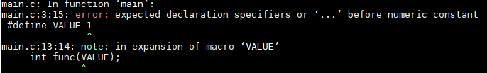 error: expected declaration specifiers or ‘...’ before numeric constant