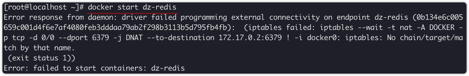 Error response from daemon: driver failed programming external ...
