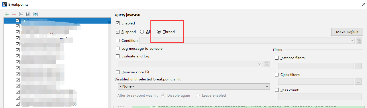 Skipped breakpoint at  because it happened inside debugger evaluation
