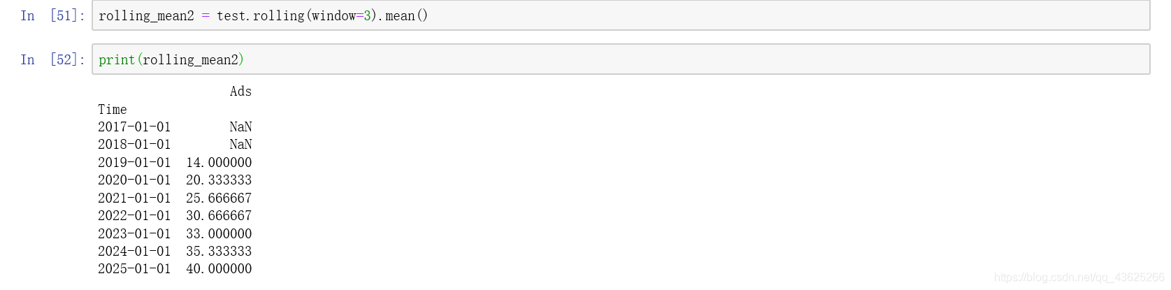 【Pandas】:Pandas:DataFrame.rolling(window=3).mean()用法详解_dataframe ...