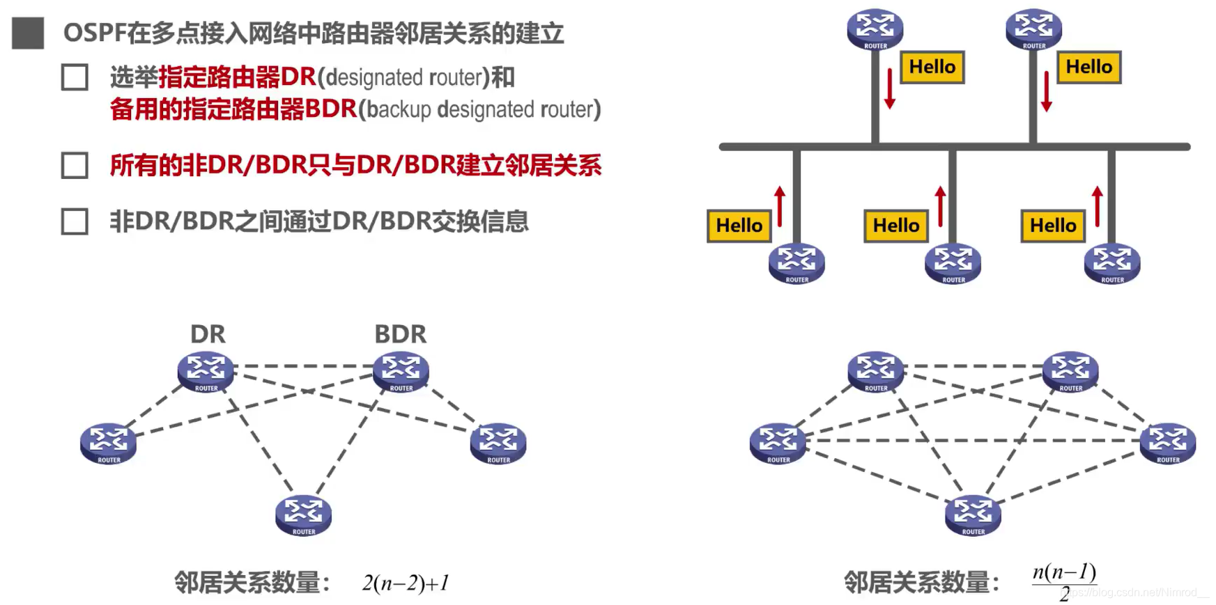 OSPF在多点接入网络路由器中邻居关系的建立