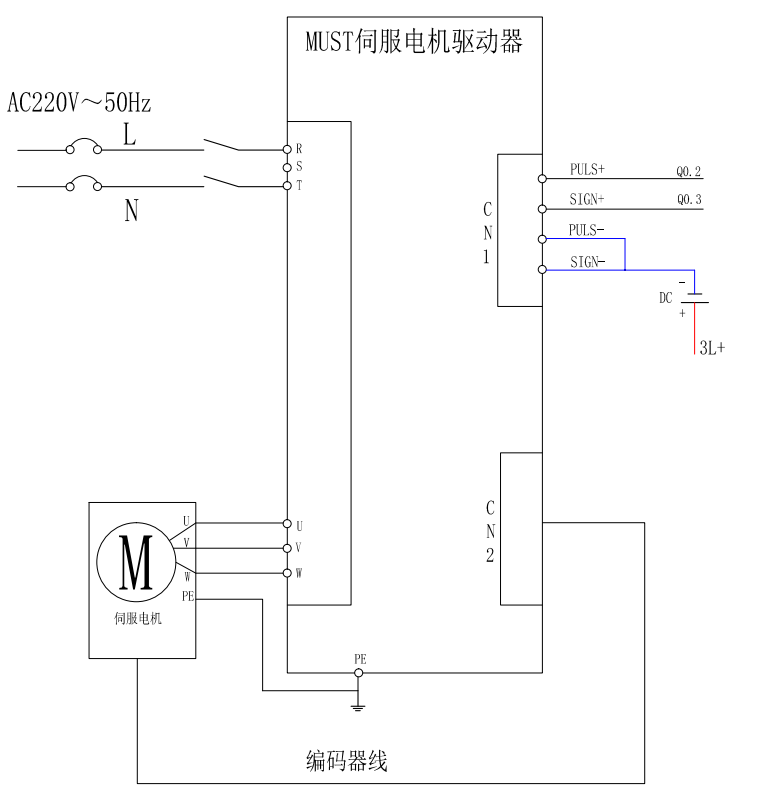 伺服电机怎么接线图片