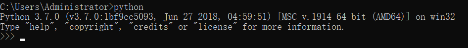 cmd中查看python3.7