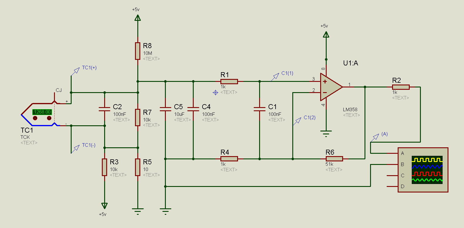 【单片机笔记】k型热电偶单运放放大,单片机adc采集电路