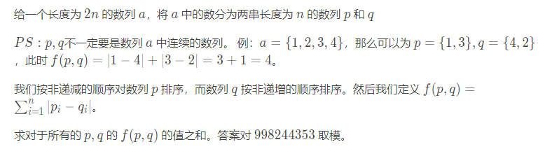 codeforces 1445 D  Divide and Sum (组合数)