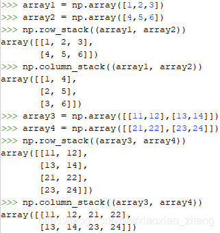 【冰糖Python】numpy 数组拼接 concatenate() stack() vstack() hstack() row_stack ...