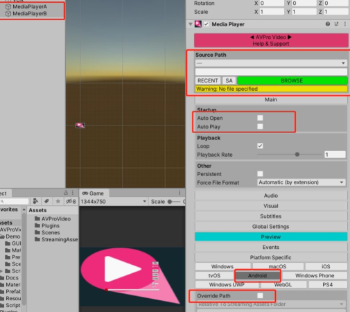 unity骚操作之： 解决AVPro Video在安卓移动端播放不了SteramAssecting里面的视频 或者 URL视频