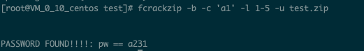 压缩文件解压密码破解之fcrackzip