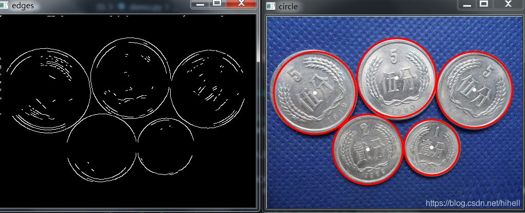 Python OpenCV 之霍夫圆检测应用