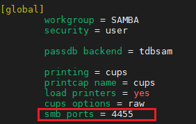 修改samba端口