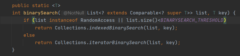 Collections类中的binarySearch()