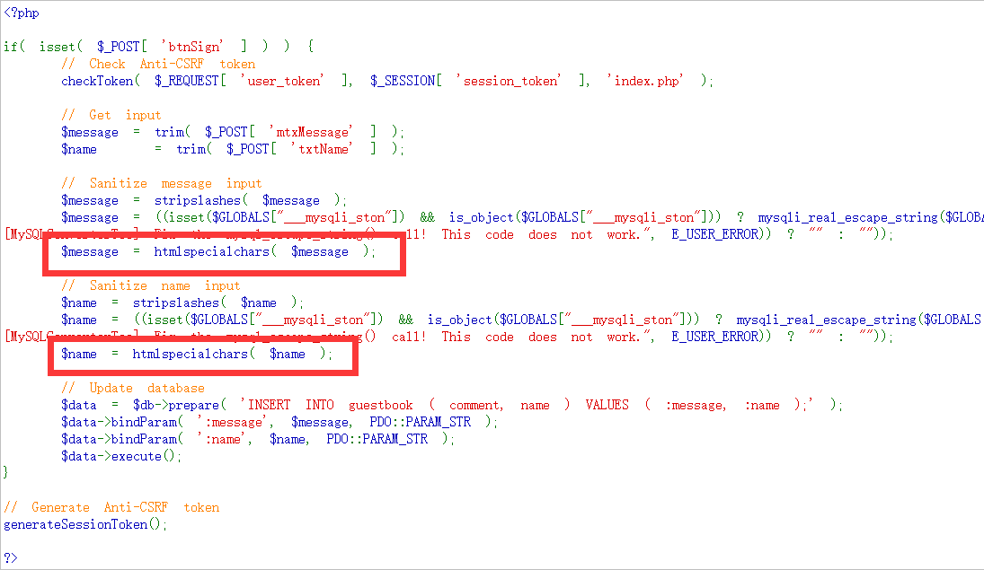 DVWA-XSS-Stored(Low、Medium、High、Impossible）