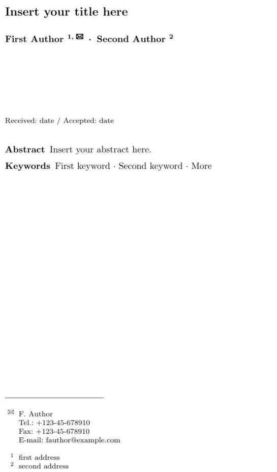 Springer期刊LaTeX模板的一些问题