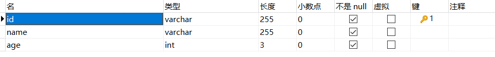 Navicat创建数据库学生表