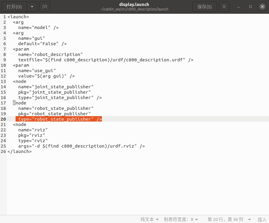 ERROR cannot launch node of type [robot_state_publisher/state