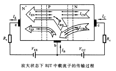 放大状态下的载流子传输过程