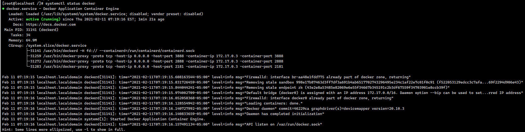 To force a start use “systemctl reset-failed docker.service“ followed by “systemctl start docker.ser