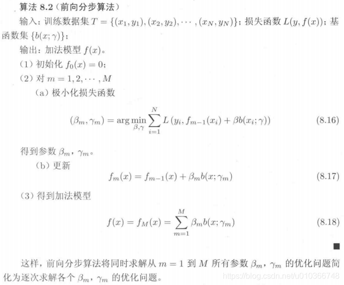 前向分步算法描述