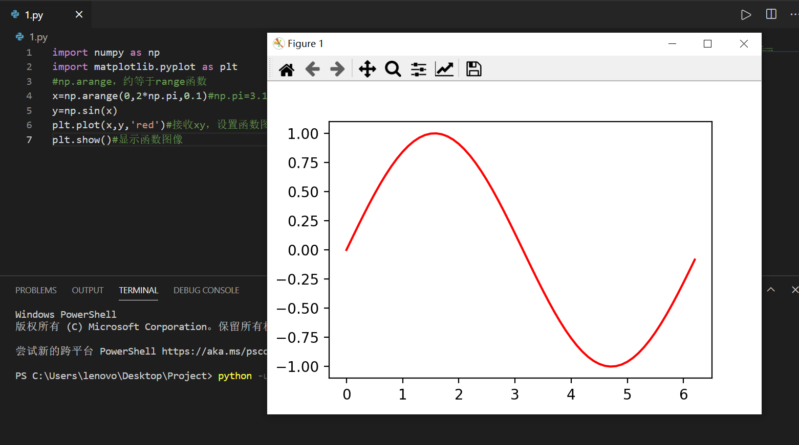 python3matplotlibnumpy画函数图像