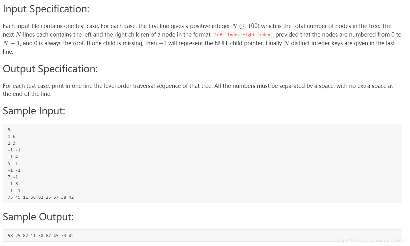 PTA 1099 Build A Binary Search Tree