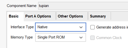 更改模块名，选择Single Port ROM