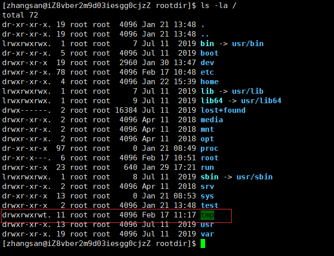 linux 权限 目录的权限 粘滞位