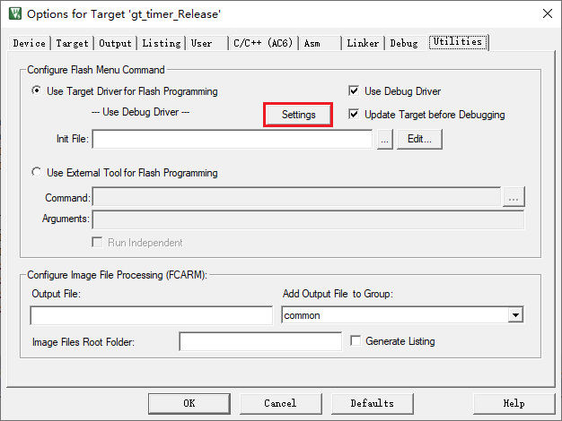 Options for Target Utilities