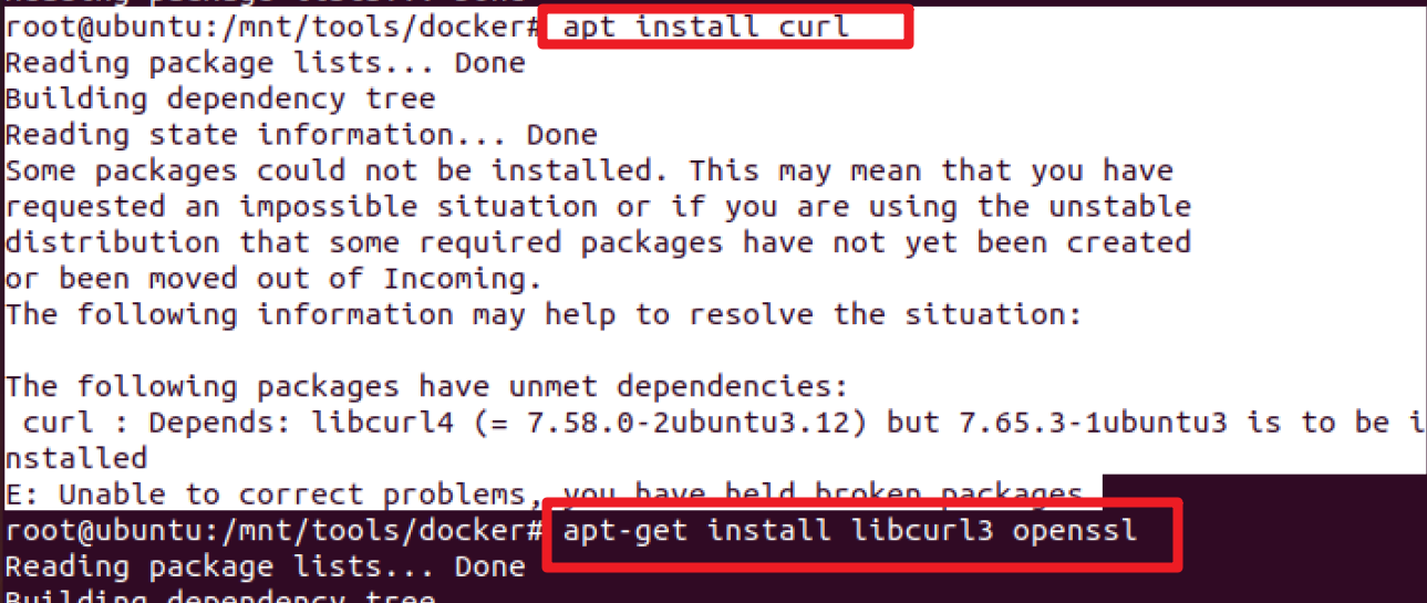 Ubuntu安装curl报错libcurl4 (= 7.58.0-2ubuntu3.12) But 7.65.3-1ubuntu3 Is To ...