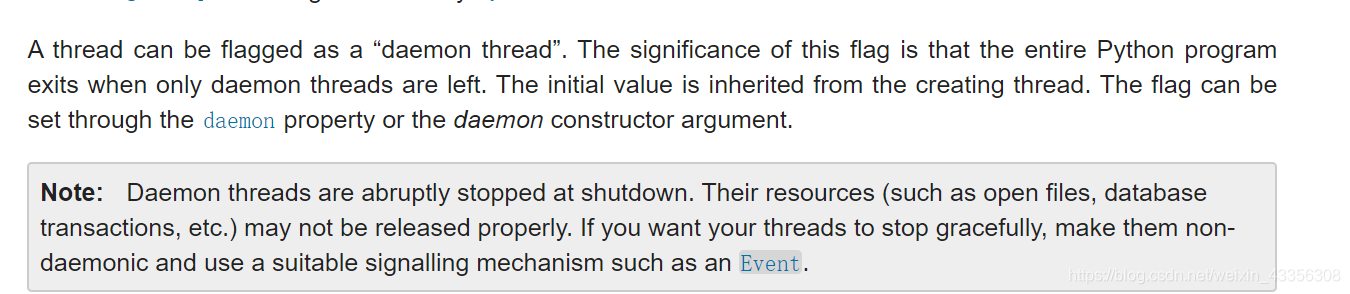 python的Threading模块中thread对象在创建时参数daemon有什么作用?_threading daemon-CSDN博客