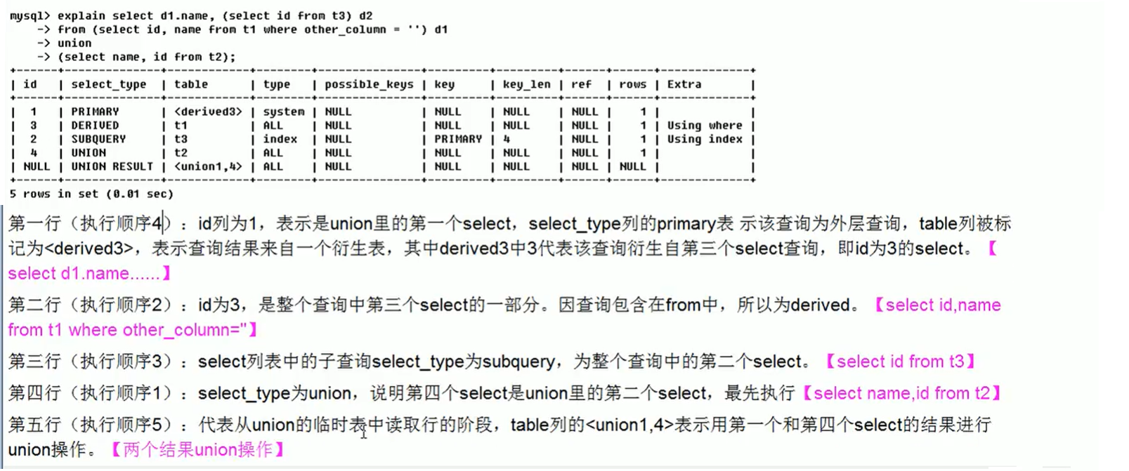 MySQL之查询优化（EXPLAIN）