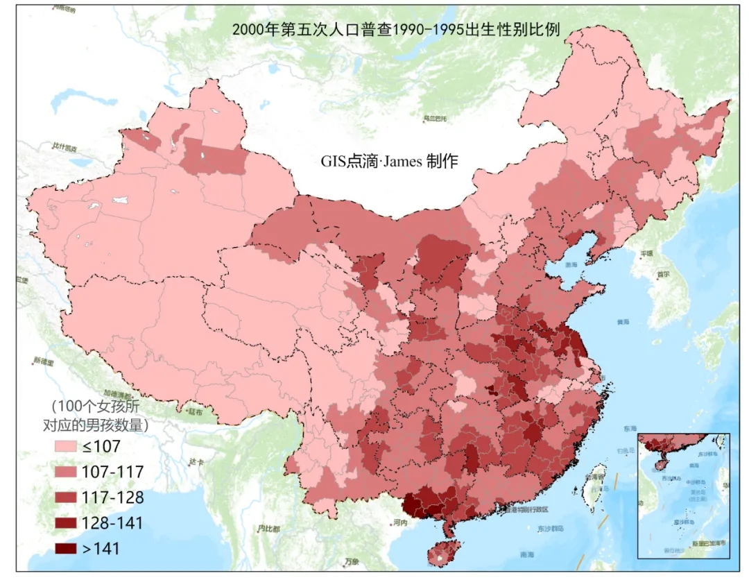 性别比地图图片