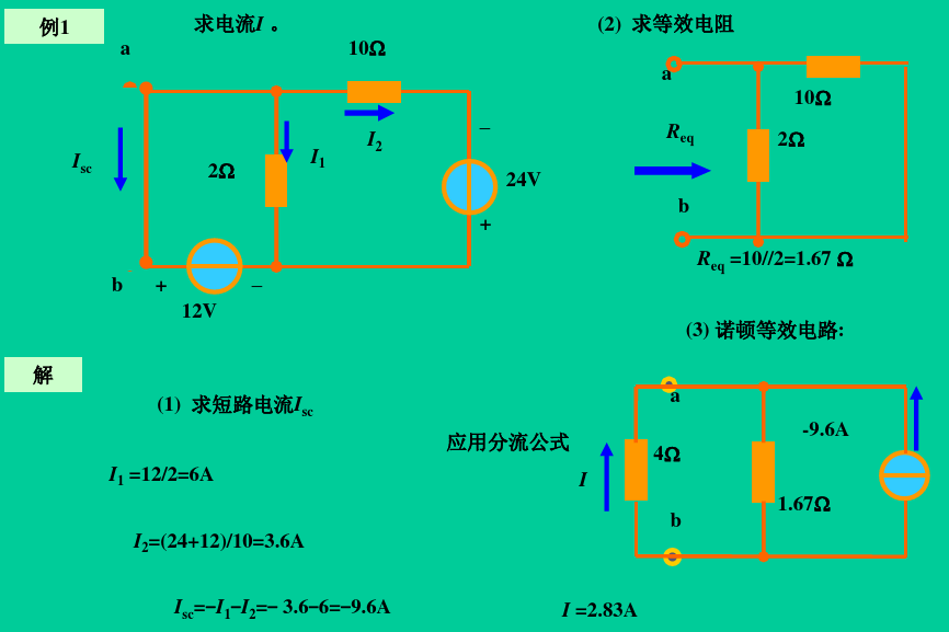 电路分析定理及戴维南定理