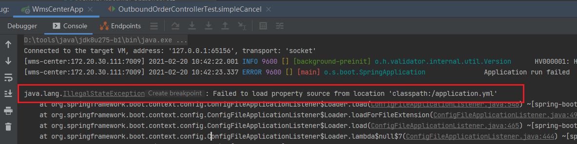 Failed to load property source from location报错文件名称