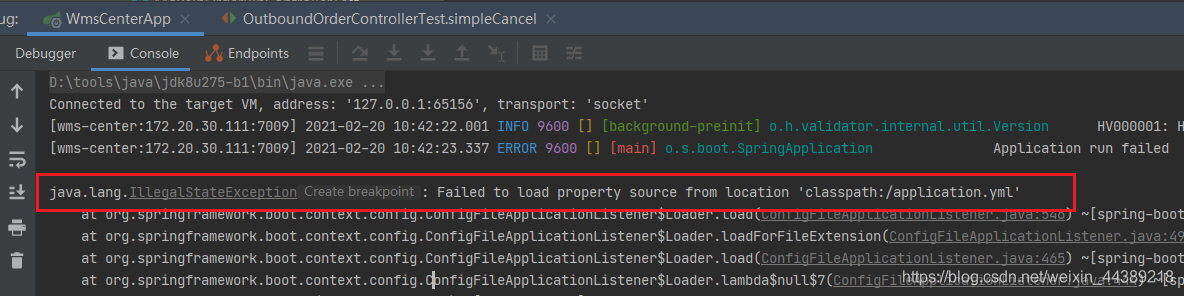 Failed to load property source from location报错文件名称