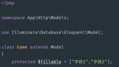 fillable property to allow mass assignment on app models