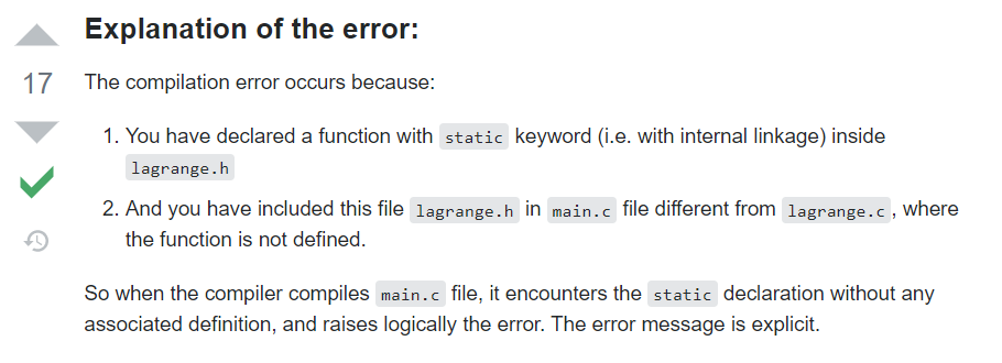 Error: Function Has Internal Linkage But Is Not Defined-CSDN博客