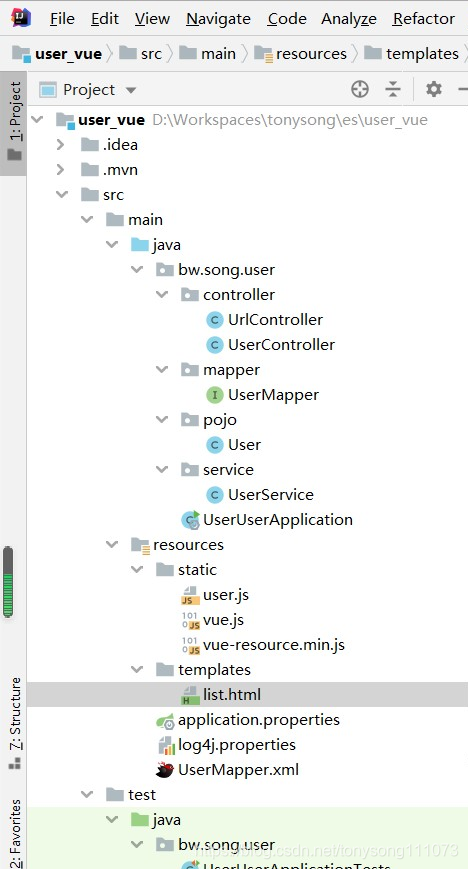 Springboot Thymeleaf Vue.js 構成