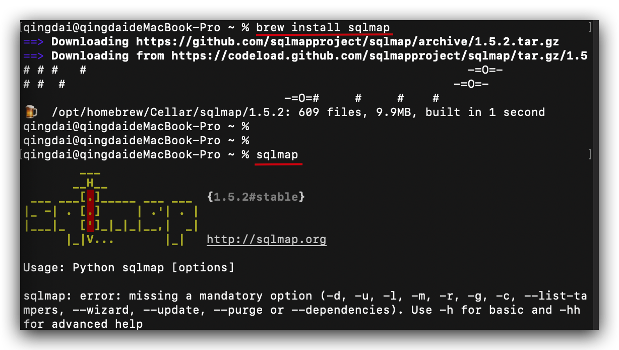MAC M1 Use commands to install brew, nmap, sqlmap - Programmer Sought