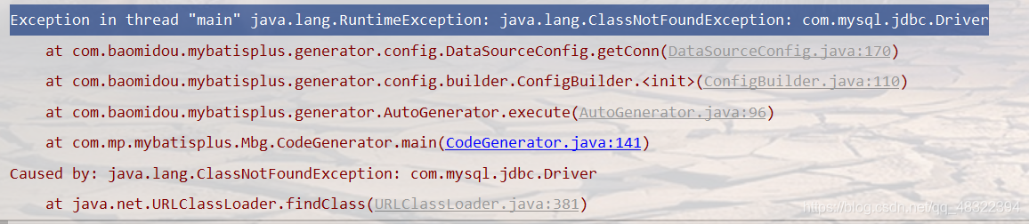 Exception in thread “main“ java.lang.RuntimeException: java.lang ...