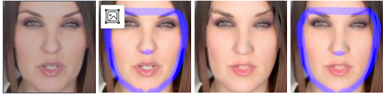 Face2Face样本的脸部轮廓和鼻子分割
