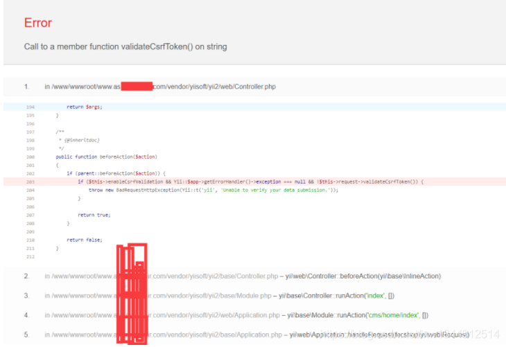 Yii2 Call to a member function validateCsrfToken() on string