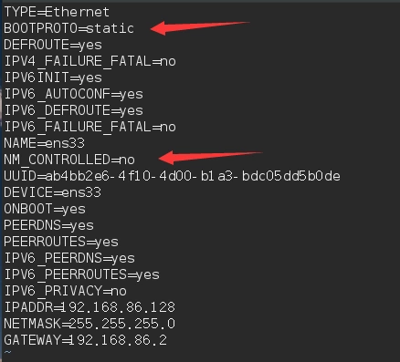 ifcfg-ens33中ip和ifconfig出来的ip不一致