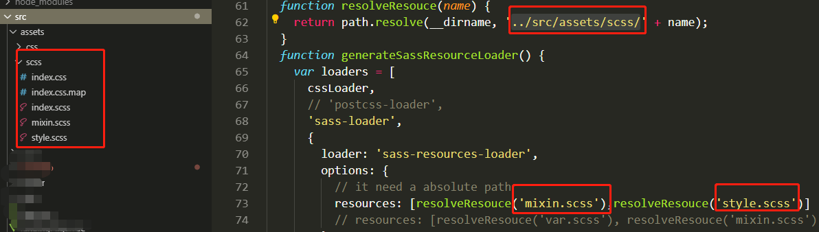 Vue lang scss Make Sure options resources Is String Or Array Of 