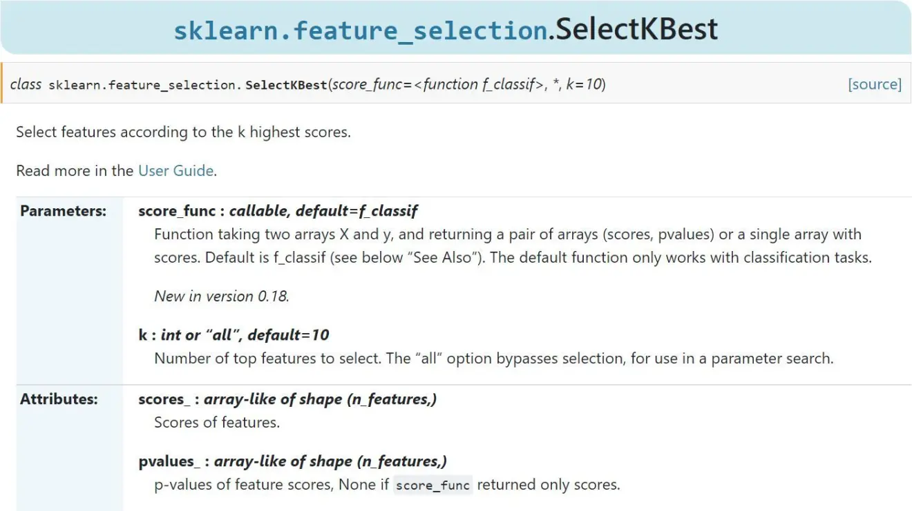 机器学习学习记录之sklearn特征选择SelectKBest函数_sklearn Selectkbest-CSDN博客