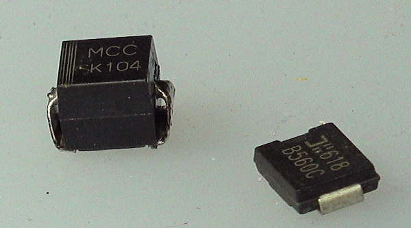 ▲ 5A ,10A 的两种肖特基二极管