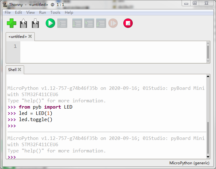 ▲ Thonny Shells输入简单语句