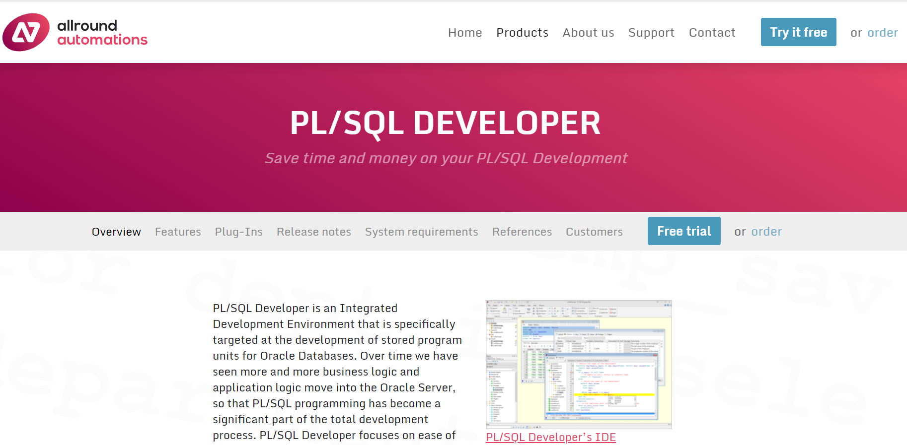 PL/SQL DEVELOPER详细介绍页面