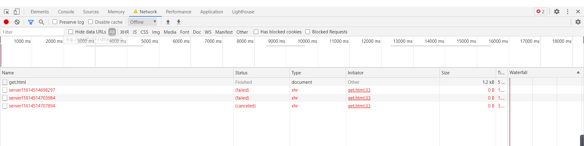 ajax（6）——模拟网络连接超时和网络异常请求，ontimeout，onerror,_怎么模拟 ajax onerror-CSDN博客