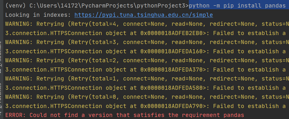 pip-pandas-could-not-find-a-version-that-satisfies-the-requirement