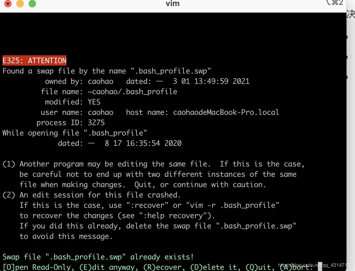 Found A Swap File By The Name Bash Profile Swp Ch132的博客 Csdn博客 Found A Swap File By The Name Bash Profile Swp Ch132的博客 Csdn博客